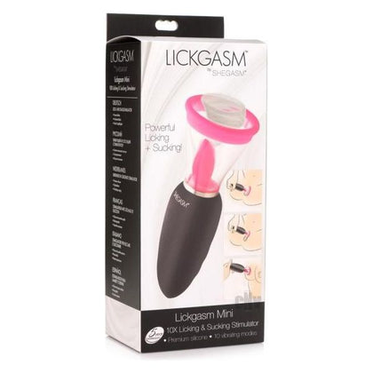 Inmi Lickgasm Mini Black-Pink: Triple Stimulation Clitoral and Nipple Suction Toy - Model X123 - Women's Pleasure - Black and Pink - Adult Naughty Store