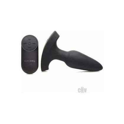 Booty Sparks Laser Fuck Me Plug SM - Remote Control Vibrating Silicone Anal Toy, Model SM-47, for Intense Pleasure, Black with Red Light - Adult Naughty Store