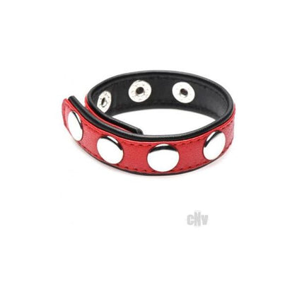 CG Leather Speed Snap Cockring Red - Premium Leather Cock Ring for Quick and Easy Release - Model X1 - Unisex Pleasure Enhancer