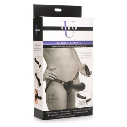 Strap U 28x Large Double Dildo Harness-RC Black - Ultimate Pleasure for Both Partners