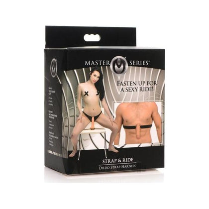 Introducing the Exquisite Strap And Ride Harness Black - The Ultimate Pleasure Companion for Adventurous Souls - Adult Naughty Store