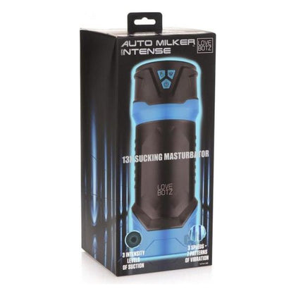 Lovebotz Auto Milker Intense - Rechargeable Suction Masturbator for Men - Model LM-2000 - Intense Pleasure for Solo Sessions - Black/Blue - Adult Naughty Store