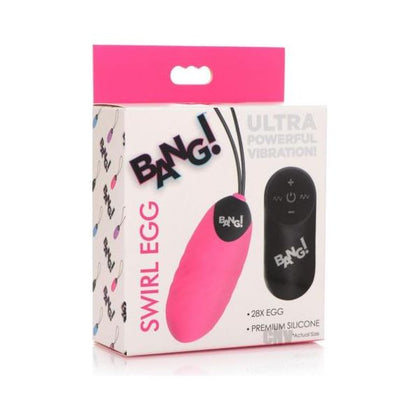Bang 28x Swirl Silicone Egg Pink - Powerful Remote-Controlled Vibrating Egg for Intense Pleasure
