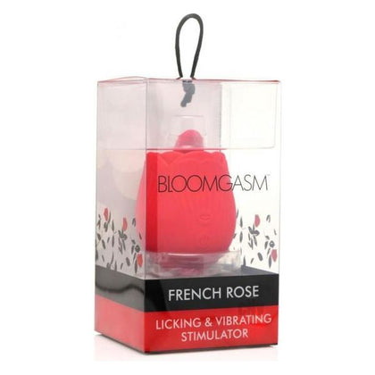 Bloomgasm French Rose Licking and Vibrating Stimulator - Model FR-01 - Female Clitoral and Nipple Pleasure - Red - Adult Naughty Store