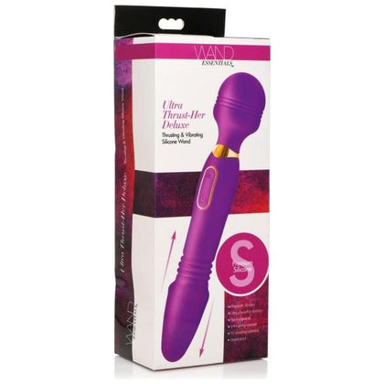 Essence Pleasure Pro Deluxe Thrusting and Vibrating Silicone Wand - Model EPTVD-001 - For All Genders - Dual Stimulation - Pink - Adult Naughty Store