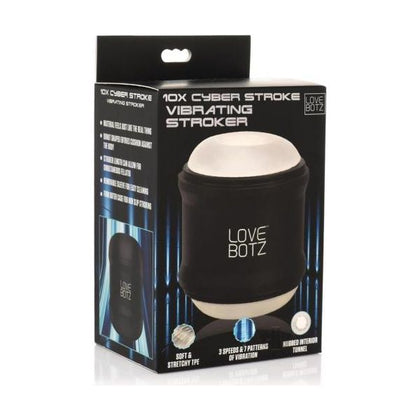 Lb Cyber Stroke Vibrating Mini Double Stroker - Model LBCS-1001 - Male Masturbator for Intense Pleasure - Black/Clear - Adult Naughty Store