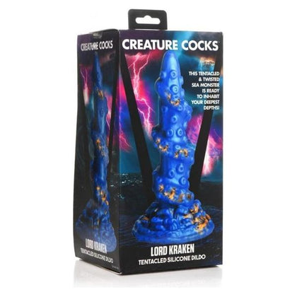 Creature Cocks Kraken Blue/Gold Silicone Dildo - Model K2 - Unisex Pleasure Toy for Deep-Sea Fantasies