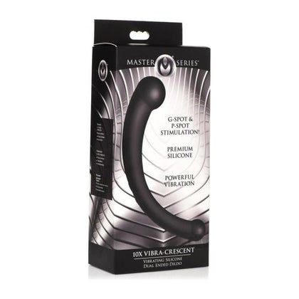 Vibra Crescent Dual Dildo Black - Powerful Silicone Vibrator for G-Spot and P-Spot Stimulation
