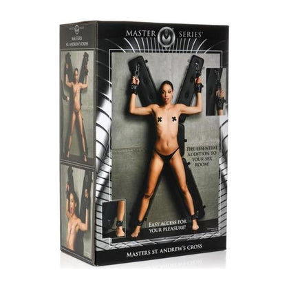 St. Andrew's Cross Wall-Mounted BDSM Sex Toy - Model SA-001 - Unisex - Full Body Restraint - Black