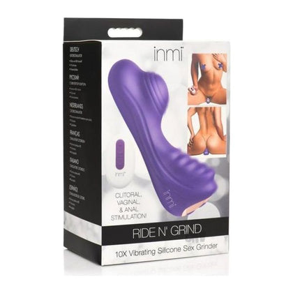 INMI Ride N Grind Purple Silicone Thigh-Riding Vibrator - Model RN-6.6P - Female - Dual Stimulation for Intense Pleasure - Adult Naughty Store