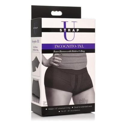 Strap U Incognito Boxer Harness 3XL Black - Comfortable and Discreet Gender-Neutral Strap-On Undergarment for Effortless Pleasure