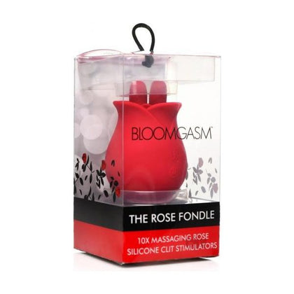 Bloomgasm The Rose Fondle Red - Premium Silicone Vibrating Clitoral Massager for Women - Adult Naughty Store