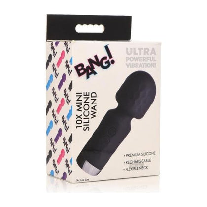 Bang 10x Mini Silicone Wand Black - Powerful Vibrating Pleasure for Him and Her