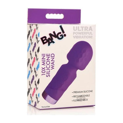 Introducing the Bang 10x Mini Silicone Wand Purple - The Ultimate Pleasure Companion for Discreet Hedonists - Adult Naughty Store