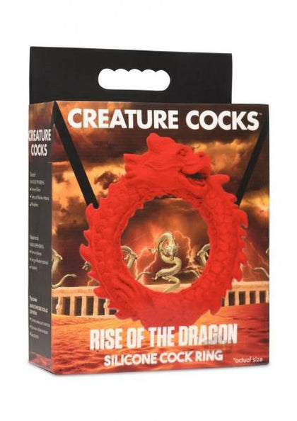 Creature Cocks Rise Of The Dragon C-Ring Model X3: Fantasy Silicone Cock Ring for Men - Red