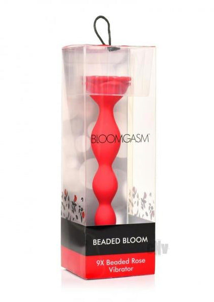 Introducing the Bloomgasm Beaded Rose Vibrator Model BR-01 for Enhanced Backdoor Pleasure in Red - Unleash Sensational Contractions 🌹