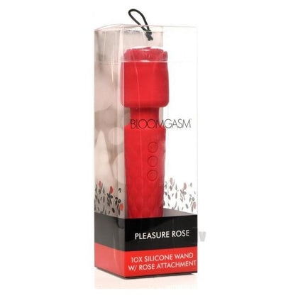 Lavish Pleasure Wand with Rose Attachment - Bloomgasm Rose Wand Red - Women's Personal Massager - Model RW-103 - Red