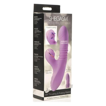 Introducing: Shegasm Pro Thrust Max Thrusting Rabbit Vibrator - Model 500X for Women - Internal and Clitoral Stimulation - Electric Blue