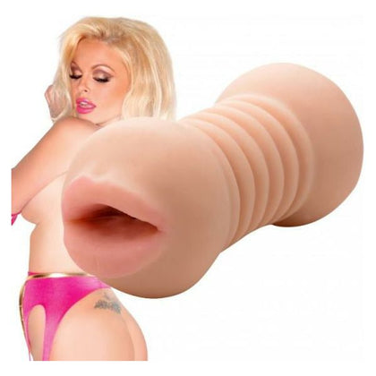 Introducing the SensaToys Jesse Jane Ass To Mouth Double Stroker - Model JJ-ATM-001 - Male Masturbation Sleeve for Dual Pleasure - Ribbed Love Tunnels - Realistic Feel - 5.5