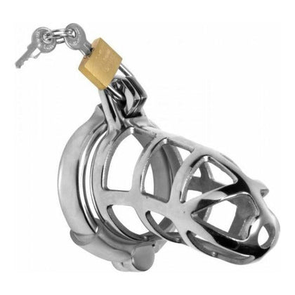 Detained Stainless Steel Chastity Cage - The Ultimate Lockdown Experience for Men's Pleasure (Model DSCC-001, Male, Cock Cage, Chrome Plated, Silver)