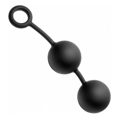 Introducing the SensaXtreme Heavy Anal Balls Black - Model X900: The Ultimate Weighted Silicone Pleasure for Unparalleled Sensations