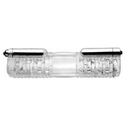 Tom of Finland Head To Head Vibrating Sleeve - Dual Bullet Stroker for Intense Pleasure - Model X-200 - Male - Intense Shaft Stimulation - Transparent - Adult Naughty Store