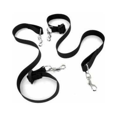 Frisky Tethered And Tied Novice Tethers Black - Adjustable BDSM Restraint System for Beginners - Adult Naughty Store