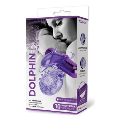 Introducing the Bodywand Recharge Dancin Dolphin Purple Couples Ring with External Stimulator for Shared Pleasure