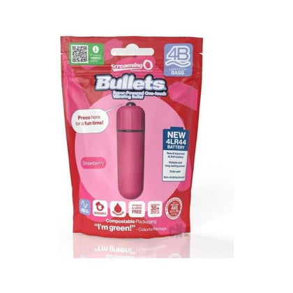 Screaming O 4B Bullet Vibrating Sex Toy - Model 4B-Strawberry Red - Intense Stimulation for Enhanced Pleasure - Unisex, Targeted for Deep Satisfaction - Adult Naughty Store