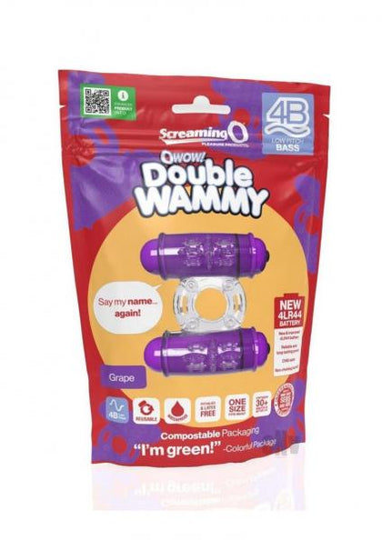 4B Double Wammy Grape Vibrating Ring - Powerful Dual-Action Stimulation for Couples