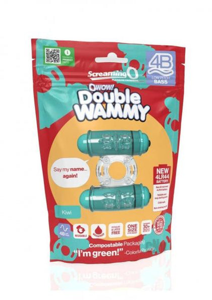 4B Double Wammy Kiwi Vibrating Ring - Dual-Action Pleasure for Couples