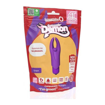 Fulfill your desires with the demonically powerful 4T Demon Grape Clitoral Mini Vibe - The Ultimate Pleasure Companion for Intense Stimulation and Sensual Adventures!