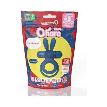 Screaming O 4T Ohare Blueberry - The Ultimate Rabbit Vibrating Cock Ring for Targeted Pleasure