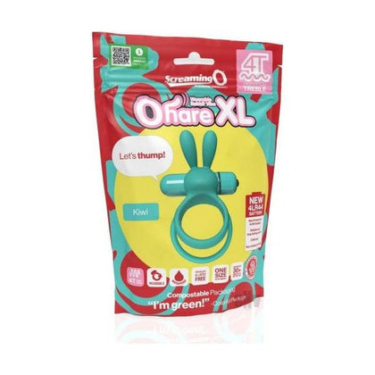 OHare XL Rabbit Vibrating Cock Ring by Screaming O - 4T Model - Unisex - Clitoral and Penile Stimulation - Kiwi Green