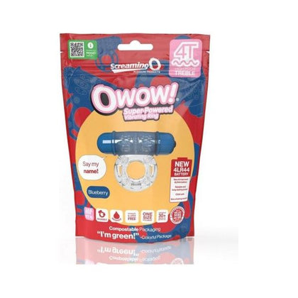 Screaming O 4T OWow Vibrating Ring - Blueberry Flavored Pleasure Enhancer for Couples
