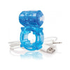 Charged Big O Vibrating Cock Ring Blue - Rechargeable SEBS Silicone Ring, 3-Speed Motor, Bonus Pulsation, for Him, Intense Pleasure - Adult Naughty Store