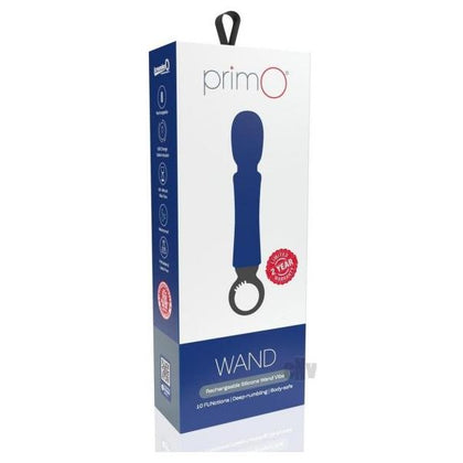 Primo Wand Navy - Powerful Silicone Vibrating Wand Massager for Intense Pleasure - Model PW-500 - Unisex - Full-Body Stimulation - Navy Blue