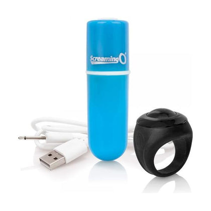 Introducing the Charged Vooom Remote Control Bullet Vibrator Blue - The Ultimate Pleasure Powerhouse - Adult Naughty Store