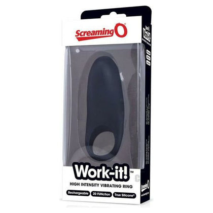 Introducing the Charged® Work-it! Vibrating Ring - Model X1: A Powerful Pleasure Enhancer for Couples - Designed for Her Pleasure, His Comfort - Black - Adult Naughty Store