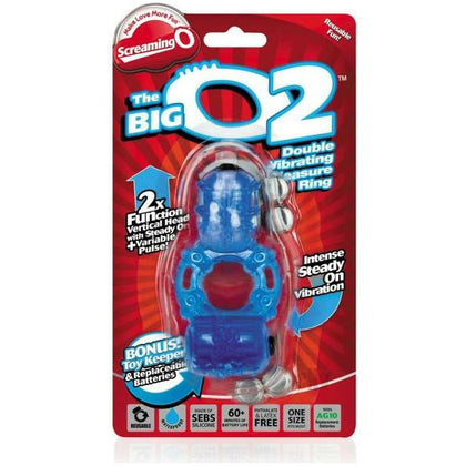 Introducing the SensaTion Blue Big O 2 B2B-001 Double Vibrating Ring for Couples - Enhanced Pleasure for Simultaneous Orgasms - Adult Naughty Store