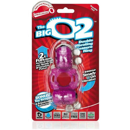 Introducing the Big O 2 Purple Double Vibrating Ring - The Ultimate Couples' Pleasure Enhancer - Adult Naughty Store