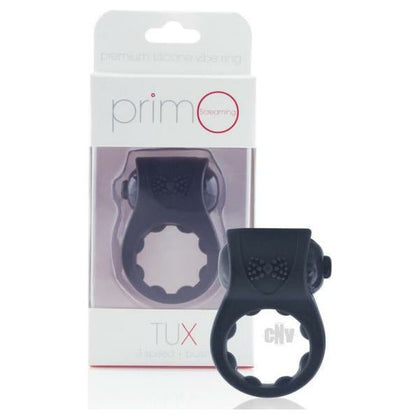 Luxe Pleasure Primo Tux Black Silicone Vibrating Ring - Model PTX-100: The Exquisite Elegance of Intimate Bliss
