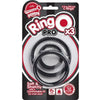 Introducing the SensaXion RingO Pro X3 Black Silicone Cock Ring Set for Enhanced Pleasure and Performance - Adult Naughty Store