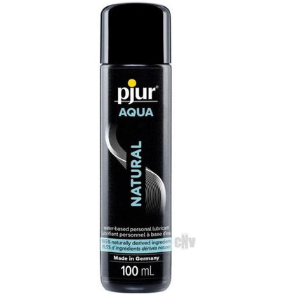 pjur Aqua Natural Water-Based Lubricant for Intimate Moments - Plant-Based Formula with Pure Vegetable Glycerin - Moisturizing and Long-Lasting - Dermatologically Tested - Safe for Daily Use with Latex Condoms and Sex Toys - 100ml Bottle