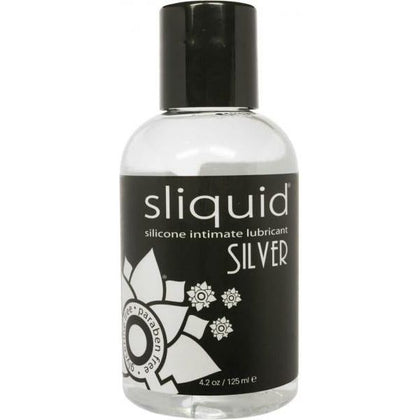 Sliquid Silver Premium Silicone Lubricant 4.2 Ounce - The Ultimate Long-Lasting Silicone Intimate Lubricant for Sensual Massage - German-Grade Formula for Unmatched Pleasure and Waterproof Pe - Adult Naughty Store