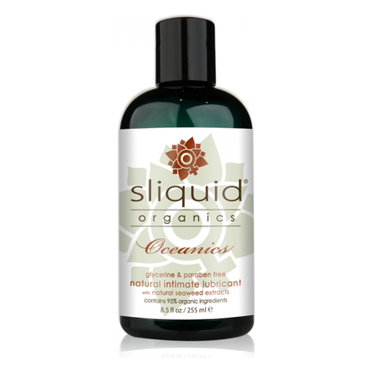 Sliquid Oceanics Intimate Water Based Lubricant 8.5oz - Seaweed Infused Natural Lubricant for Enhanced Pleasure - Model: OCE-8.5 - Gender: All - Intimate Moisturizer for Sensual Bliss - Ocean - Adult Naughty Store