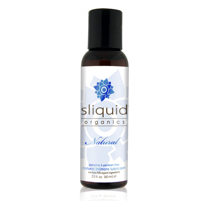 Sliquid Organics Natural Lubricant Gel 2oz - Premium Vegan Aloe Vera-Based Water Soluble Intimate Lubricant for All Genders - Enhance Pleasure and Intimacy - Clear - Adult Naughty Store