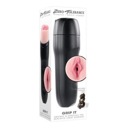 ZT Grip It Light - Soft and Stretchy Canister Stroker for Men - Model L-500 - Vaginal Pleasure - Pink - Adult Naughty Store