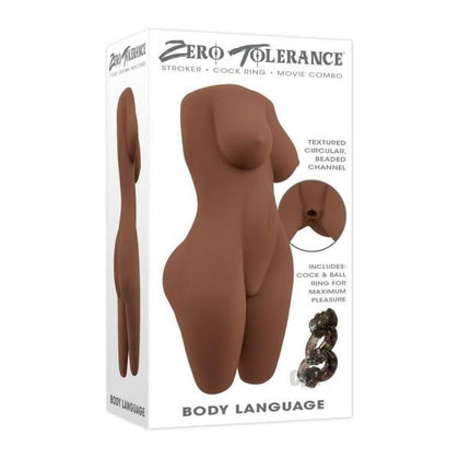 Zt Body Language Dark: The Ultimate Pleasure Experience - Body-Shaped Stroker for Men - Model ZT-001 - Intense Textured Circular and Beaded Channel - Deep, Dark Sensations - Latex-Free - Waterproof - Black