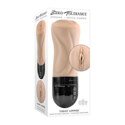 Zt Tight Lipped Light Rechargeable Vibrating and Sucking Stroker for Men - Pleasure Sleeve for Intense Sensations - Model TL-500 - Black - Adult Naughty Store